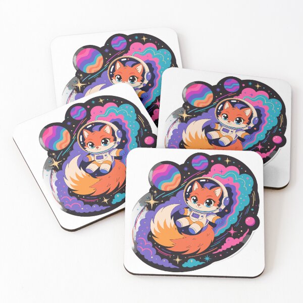 Item preview, Cute Fox Astronaut Galaxy Sticker designed and sold by inkfusionhub99.