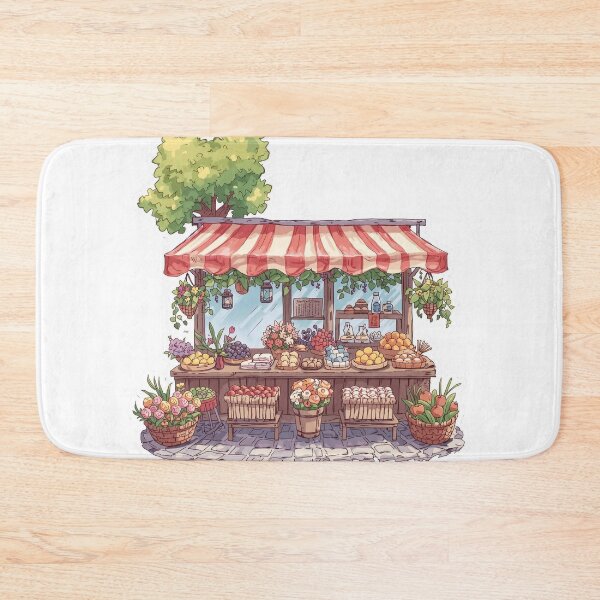 Item preview, Watercolor Flower Market and Fruit Stall designed and sold by CozyinTime.
