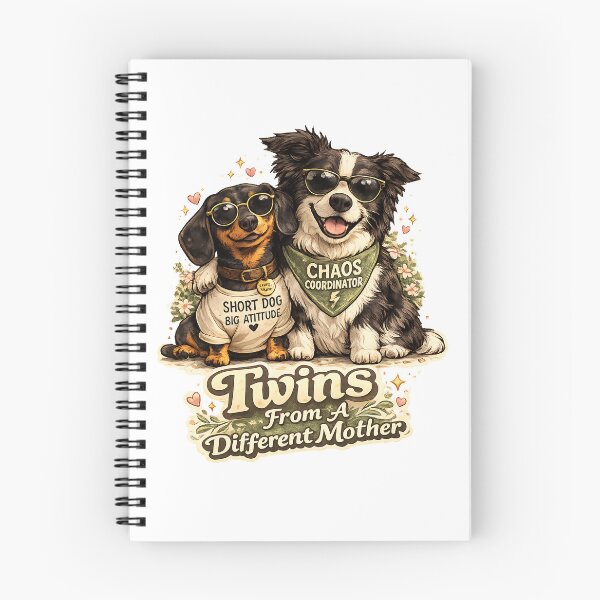 Item preview, Twins From A Different Mother Funny Dog Shirt – Dachshund & Border Collie Chaos Coordinator Design designed and sold by WHDProduction45.