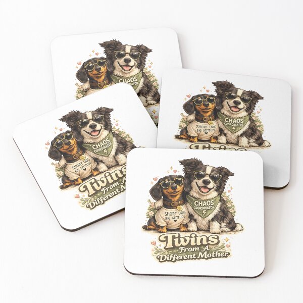 Item preview, Twins From A Different Mother Funny Dog Shirt – Dachshund & Border Collie Chaos Coordinator Design designed and sold by WHDProduction45.