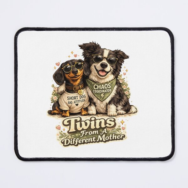 Item preview, Twins From A Different Mother Funny Dog Shirt – Dachshund & Border Collie Chaos Coordinator Design designed and sold by WHDProduction45.