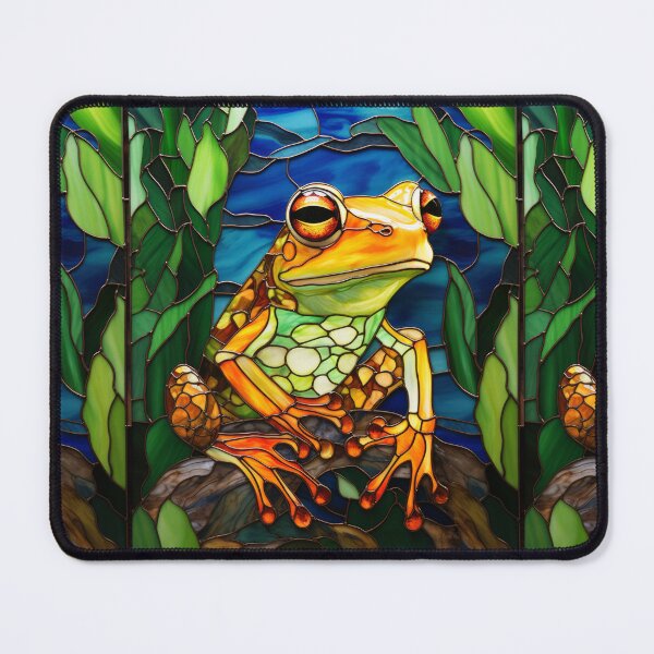 Item preview, Frog in the Rainforest Stained Glass Art designed and sold by pinkal.