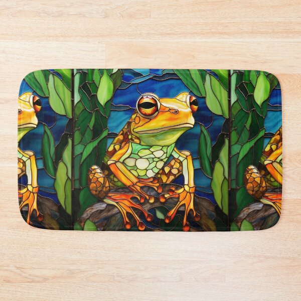 Item preview, Frog in the Rainforest Stained Glass Art designed and sold by pinkal.