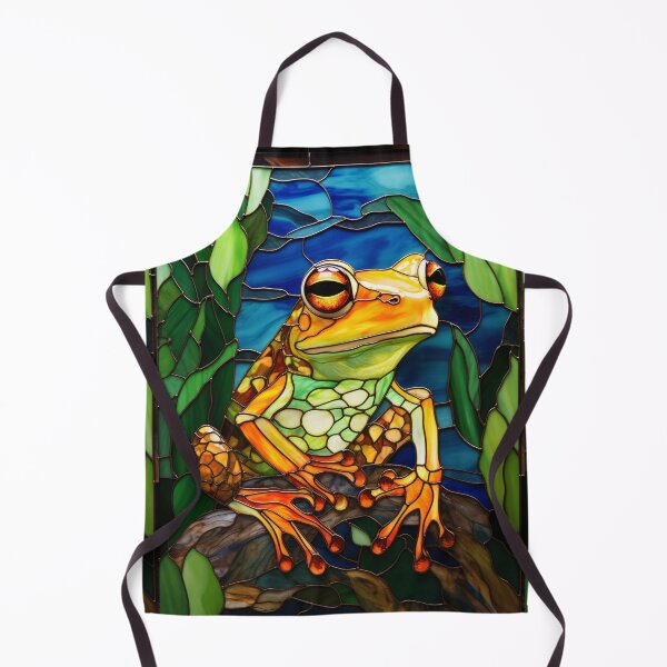 Item preview, Frog in the Rainforest Stained Glass Art designed and sold by pinkal.
