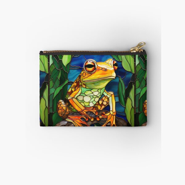 Item preview, Frog in the Rainforest Stained Glass Art designed and sold by pinkal.