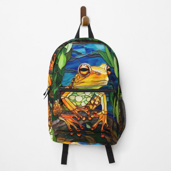 Item preview, Frog in the Rainforest Stained Glass Art designed and sold by pinkal.