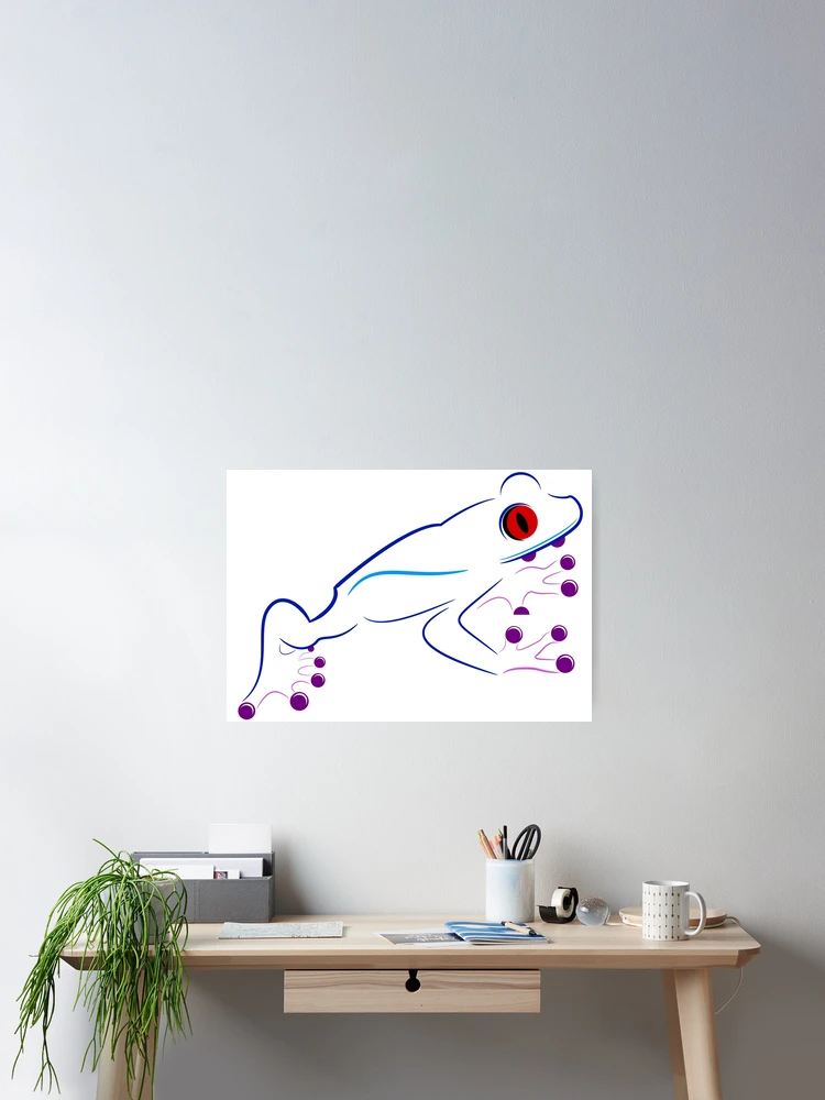 Thumbnail 2 of 3, Poster, Blue Tree Frog designed and sold by Risa-C.