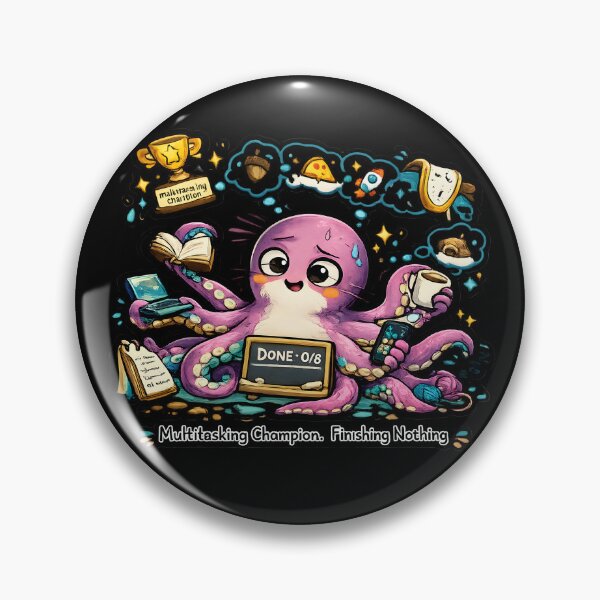 Item preview, Multitasking Octopus Sticker – Funny ADHD Chaos Gift for Neurodivergent Adults designed and sold by Martin's_Design.