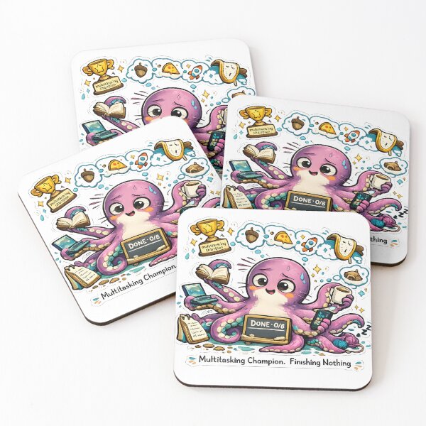 Item preview, Multitasking Octopus Sticker – Funny ADHD Chaos Gift for Neurodivergent Adults designed and sold by Martin's_Design.