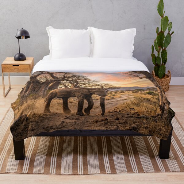 Item preview, African Elephant Savanna Sunset Walk designed and sold by Quiet life.