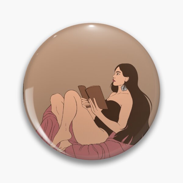 Item preview, Cozy summer moment. A girl in a swimsuit deeply focused on reading a book during her vacation. Warm design for book lovers and slow living enthusiasts. designed and sold by Grin Katalina Floral Patterns & Cozy Art.