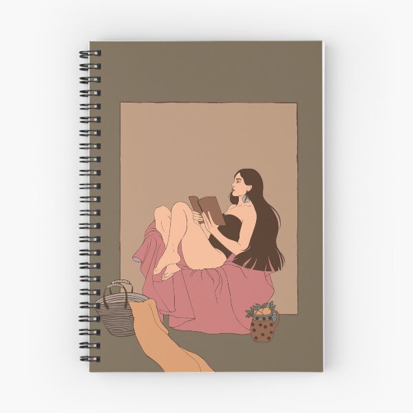Item preview, Cozy summer moment. A girl in a swimsuit deeply focused on reading a book during her vacation. Warm design for book lovers and slow living enthusiasts. designed and sold by Grin Katalina Floral Patterns & Cozy Art.