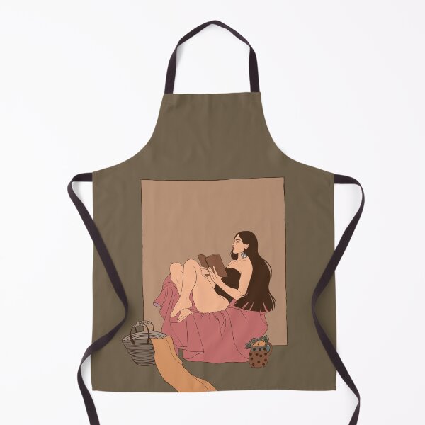 Item preview, Cozy summer moment. A girl in a swimsuit deeply focused on reading a book during her vacation. Warm design for book lovers and slow living enthusiasts. designed and sold by Grin Katalina Floral Patterns & Cozy Art.