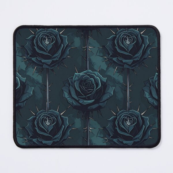 Item preview, Gothic Dark Teal Rose Botanical Seamless Pattern designed and sold by Grainwork.