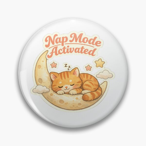 Item preview, Cute Orange Cat Sleeping on Moon Sticker – Nap Mode Activated Vintage Pastel Cat Design designed and sold by ArtistryPulse90.