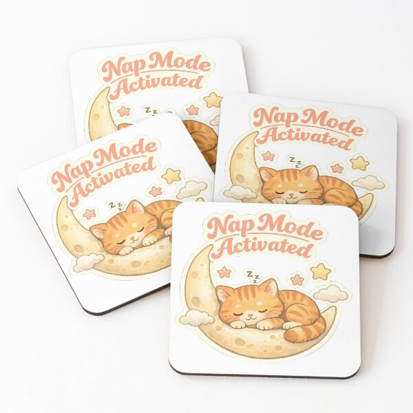 Item preview, Cute Orange Cat Sleeping on Moon Sticker – Nap Mode Activated Vintage Pastel Cat Design designed and sold by ArtistryPulse90.