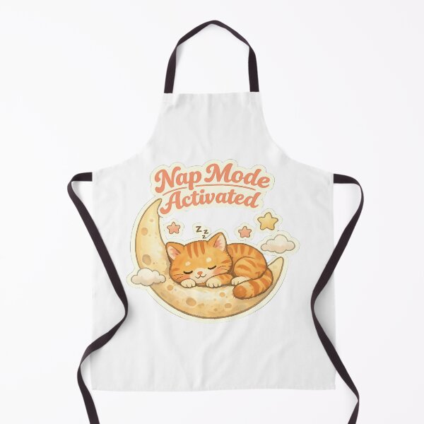 Item preview, Cute Orange Cat Sleeping on Moon Sticker – Nap Mode Activated Vintage Pastel Cat Design designed and sold by ArtistryPulse90.