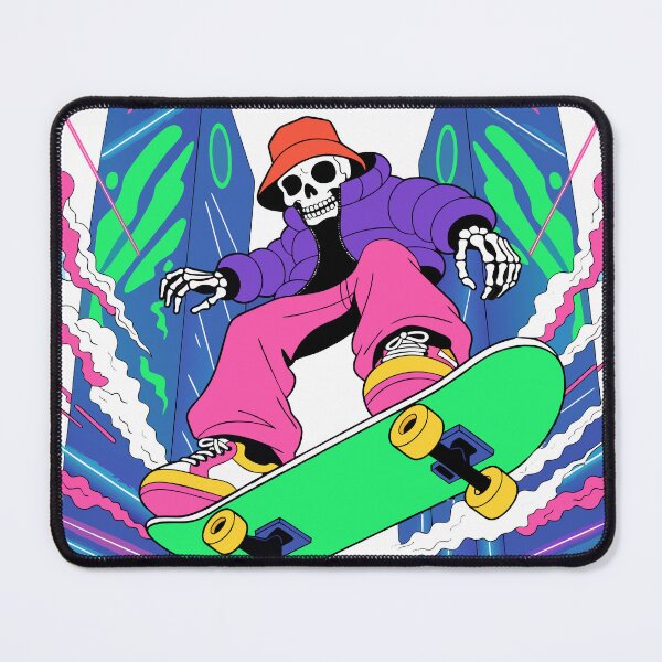 Item preview, Neon Skeleton Skateboard Sticker designed and sold by inkfusionhub99.