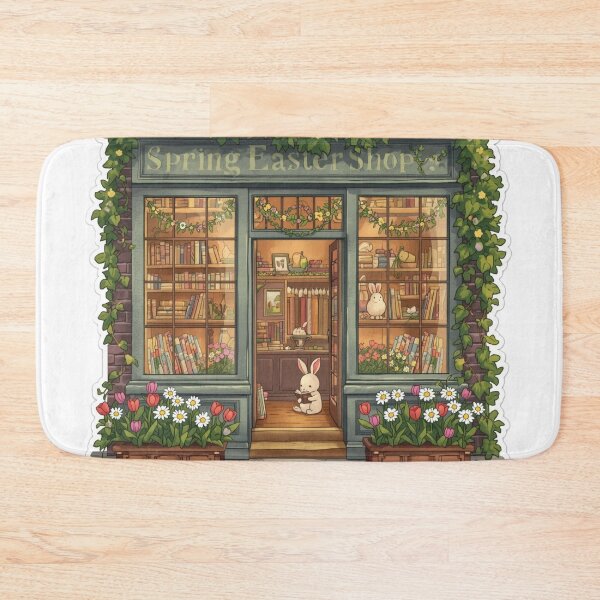 Item preview, Spring Easter Shop with Cute Reading Bunny designed and sold by CozyinTime.