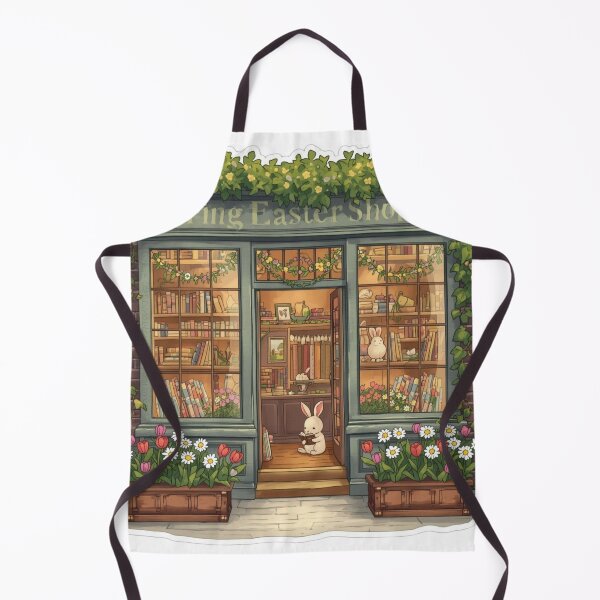 Item preview, Spring Easter Shop with Cute Reading Bunny designed and sold by CozyinTime.