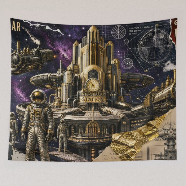 Artikelvorschau, Retro-Future Voyage: Interstellare Station entworfen und verkauft von DarVibe Designs.