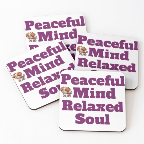 Item preview, Peaceful Mind Relaxed Soul Cute Puppy Dog Quote designed and sold by PrintforDesign.