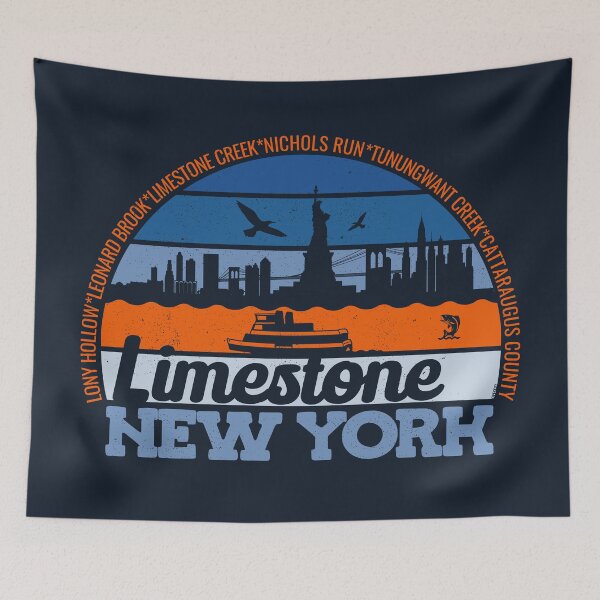 Item preview, LImestone New York Sunset Retro Vintage Local Pride Logo designed and sold by CRHPOD20.