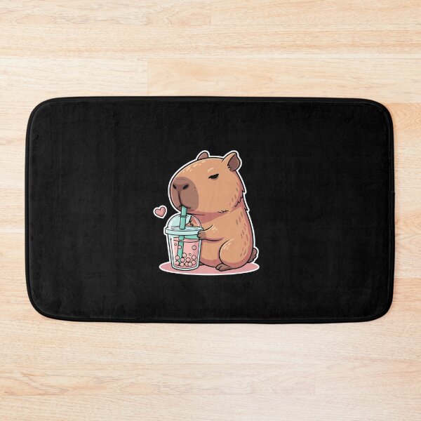Item preview, Kawaii Capybara Drinking Pink Bubble Tea designed and sold by PopStars1993.