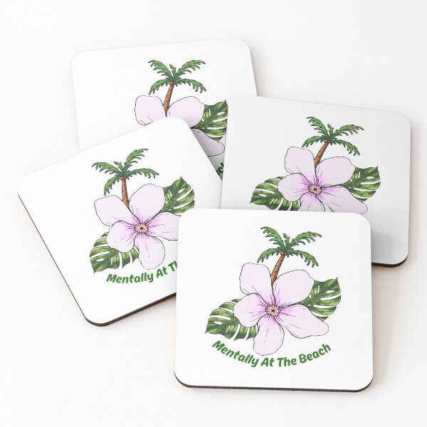 Item preview, Mentally At The Beach Tropical Flower Vacation Graphic designed and sold by KasiaS95.