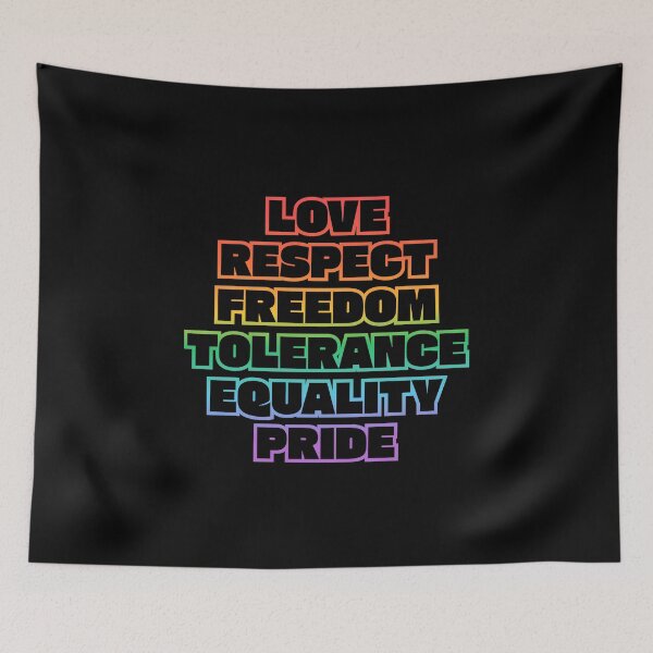 Item preview, Love Respect Freedom Tolerance Equality Pride -  LGBT Pride Values designed and sold by Inspirationmotivation.