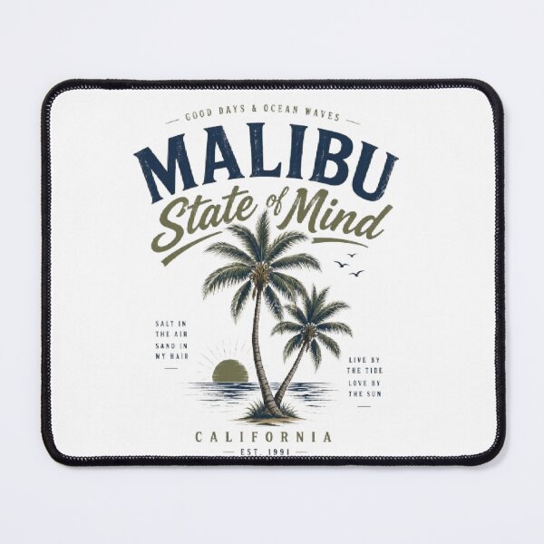 Item preview, Malibu State of Mind Shirt | California Beach Aesthetic | Retro Coastal Summer Graphic designed and sold by AveniaOficial.
