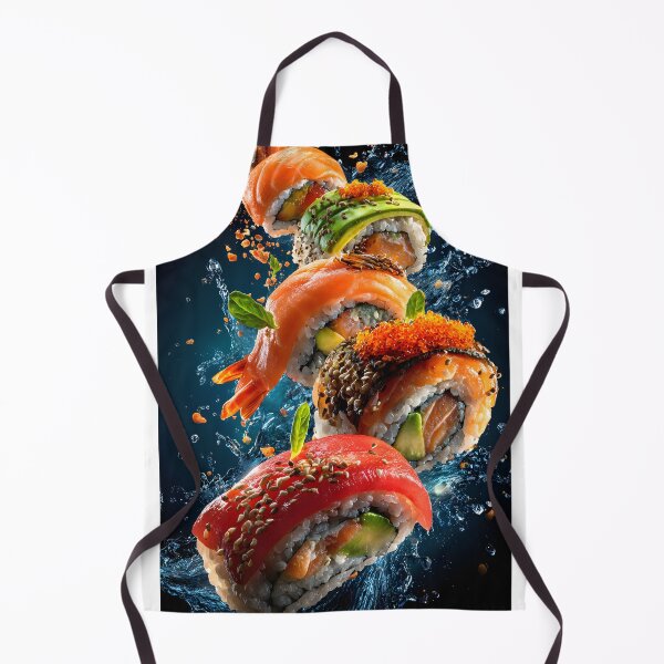 Item preview, Colorful Assortment of Sushi Rolls with Splash designed and sold by Artessie.