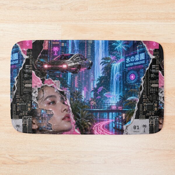 Item preview, Digital Sanctuary: The Neon Cyber Oasis  designed and sold by DarVibe Designs.