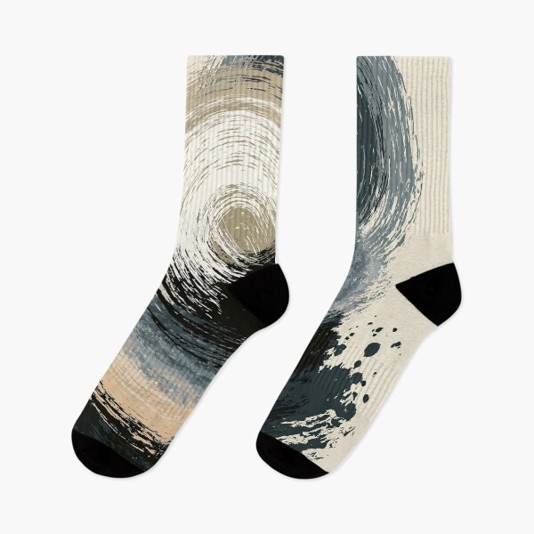Item preview, Swirling Minimal Ink Vortex - Japandi Neutral Tones designed and sold by SlowRegardArt.
