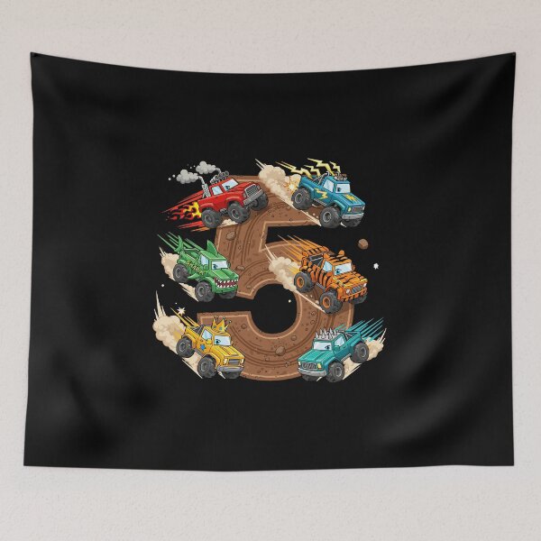 Item preview, 5 Year Old Monster Truck Boy Toddler 5th Birthday designed and sold by PopStars1993.