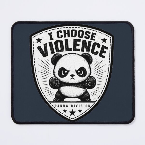 Item preview, I Choose Violence Cute Panda Meme Funny Panda Badge designed and sold by PunchDrop.