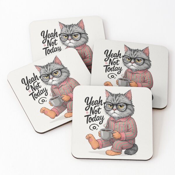 Item preview, Yeah Not Today Graceful Cats in Motion Gifts for Cat Lover designed and sold by MalwasBasket.