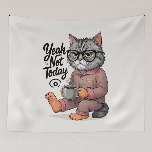 Item preview, Yeah Not Today Graceful Cats in Motion Gifts for Cat Lover designed and sold by MalwasBasket.