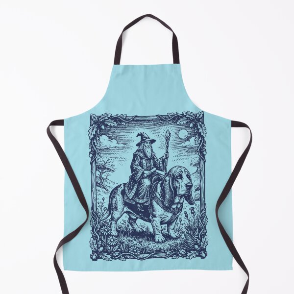 Item preview, Fantasy Wizard Riding Basset Hound Dog Illustration designed and sold by d247.