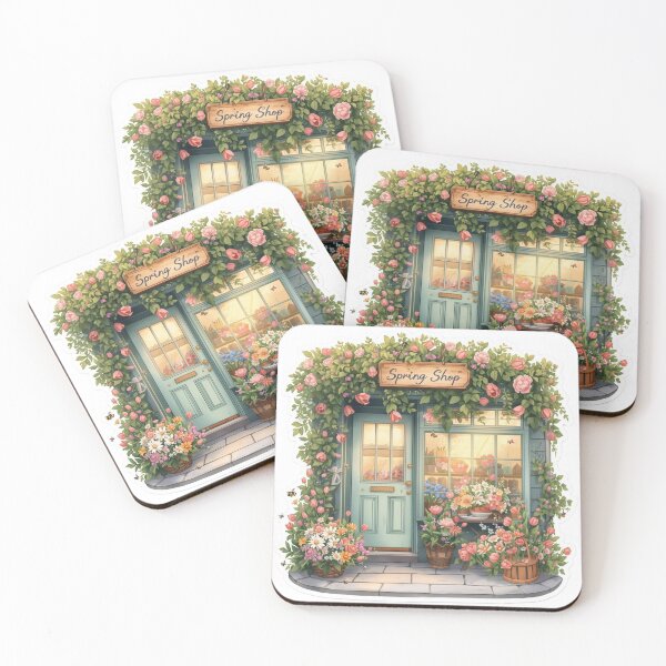 Item preview, Spring Flower Shop with Pink Roses designed and sold by CozyinTime.