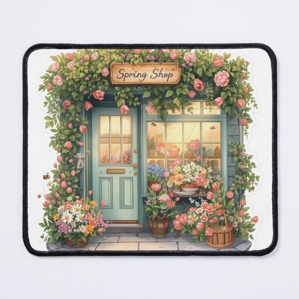Item preview, Spring Flower Shop with Pink Roses designed and sold by CozyinTime.