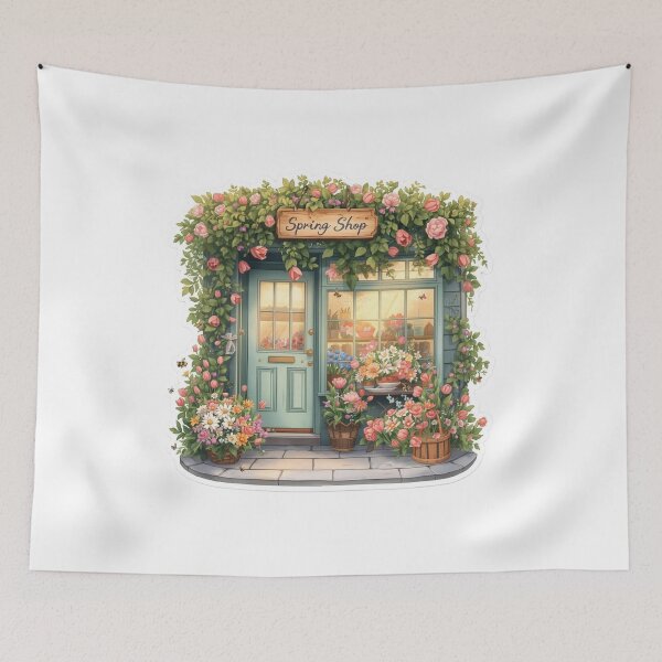 Item preview, Spring Flower Shop with Pink Roses designed and sold by CozyinTime.