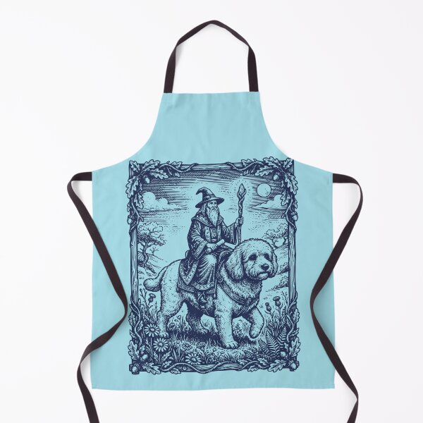 Item preview, Wizard Riding Fluffy Dog Fantasy Illustration designed and sold by d247.