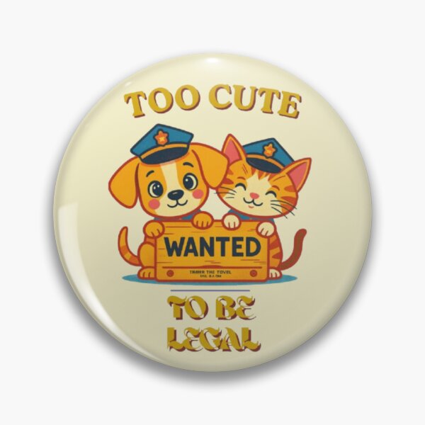 Item preview, Cute Cop Dog and Cat Wanted Sign Illustration designed and sold by Miheerala.