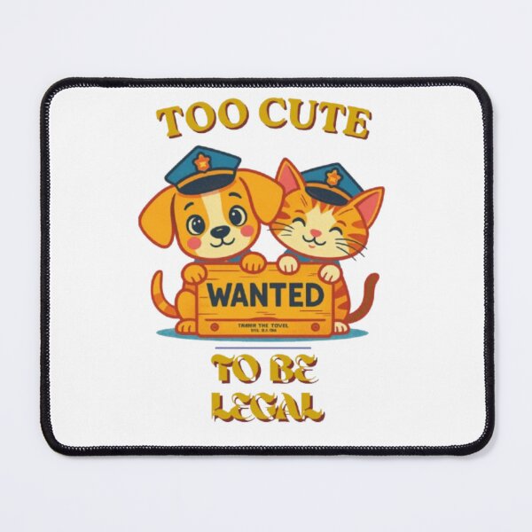 Item preview, Cute Cop Dog and Cat Wanted Sign Illustration designed and sold by Miheerala.