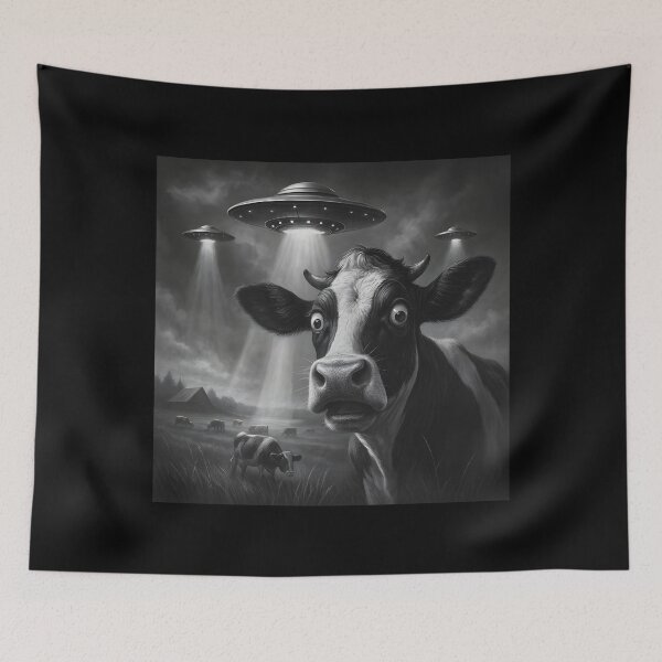 Item preview, Cow UFO Abduction Funny Alien Meme Gift for Weirdos designed and sold by Say It With Ink.