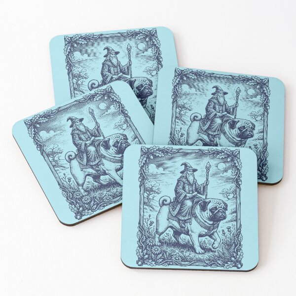 Item preview, Wizard Riding Pug Dog Fantasy Adventure Graphic designed and sold by d247.