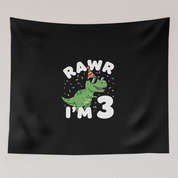 Item preview, Three Rawr I'm 3 Years Old T Rex Dinosaur 3rd Birthday Boys designed and sold by PopStars1993.