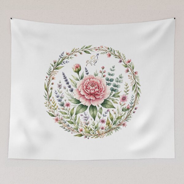 Item preview, Sagittarius Celestial Botanical - Carnation Peony Wreath designed and sold by MoonSoul Studio.