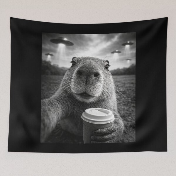Item preview, Capybara UFO Selfie Funny Deadpan Humor Gift for Introverts designed and sold by Say It With Ink.